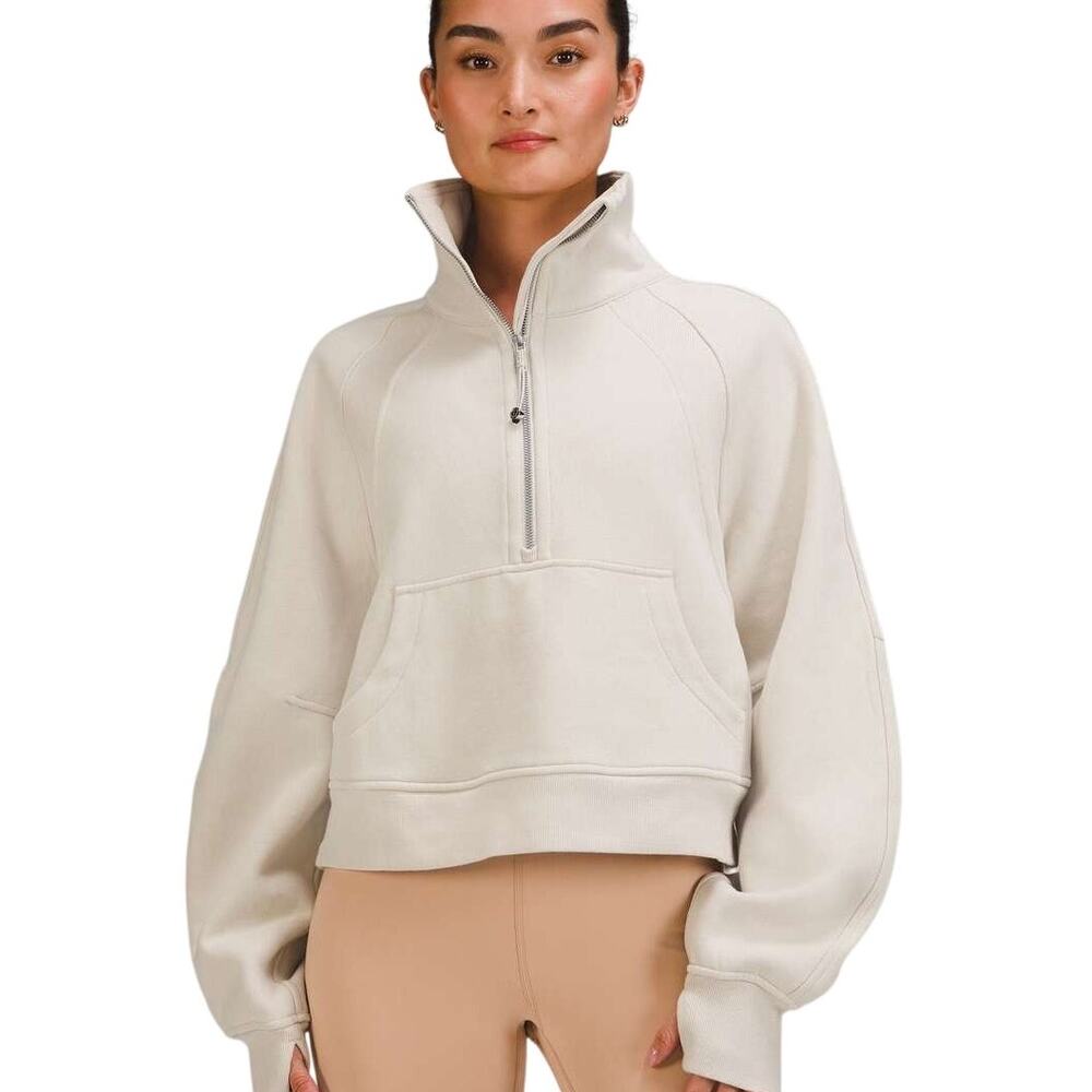Lululemon Scuba Oversized Funnel Neck Sweatshirt Natural Ivory Size M/L Fleece